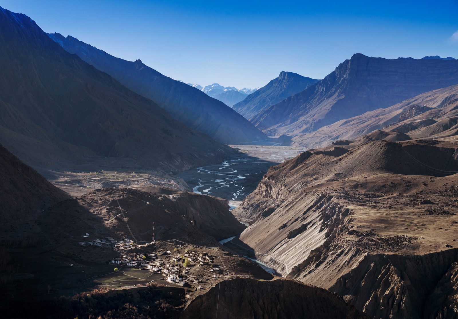 The Spiti River snakes through India's Spiti Valley
