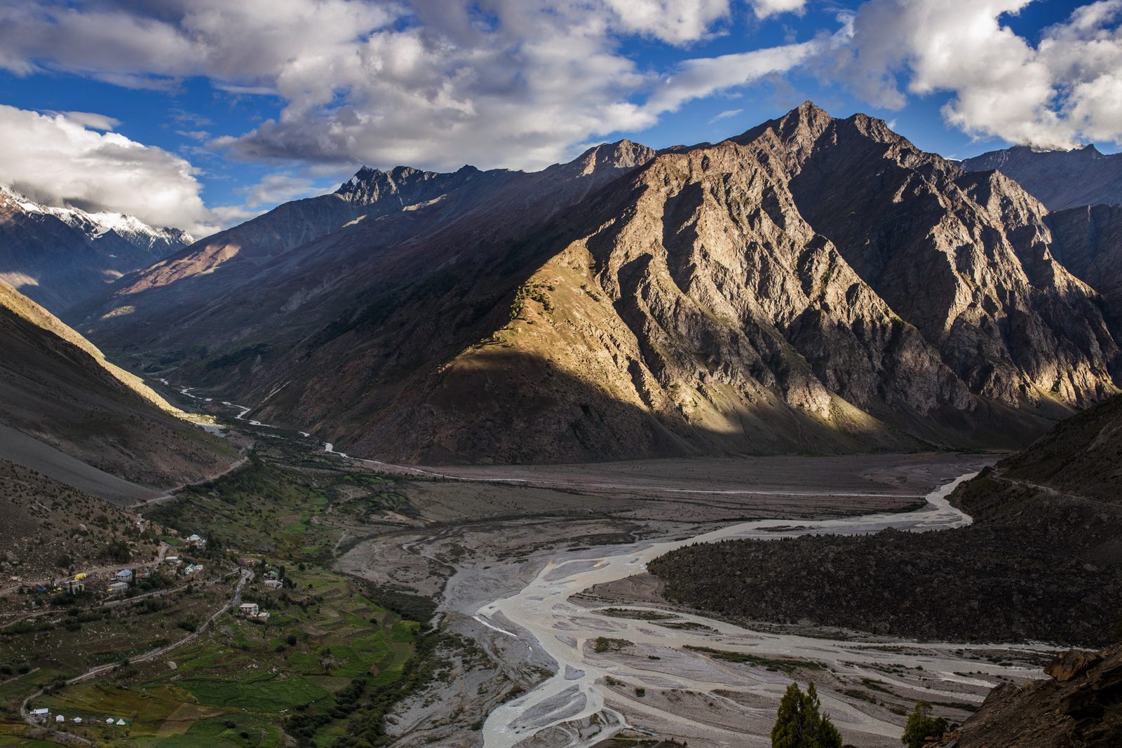 The confluence of the Chenab and Bhag Rivers in India's Lahaul Valley